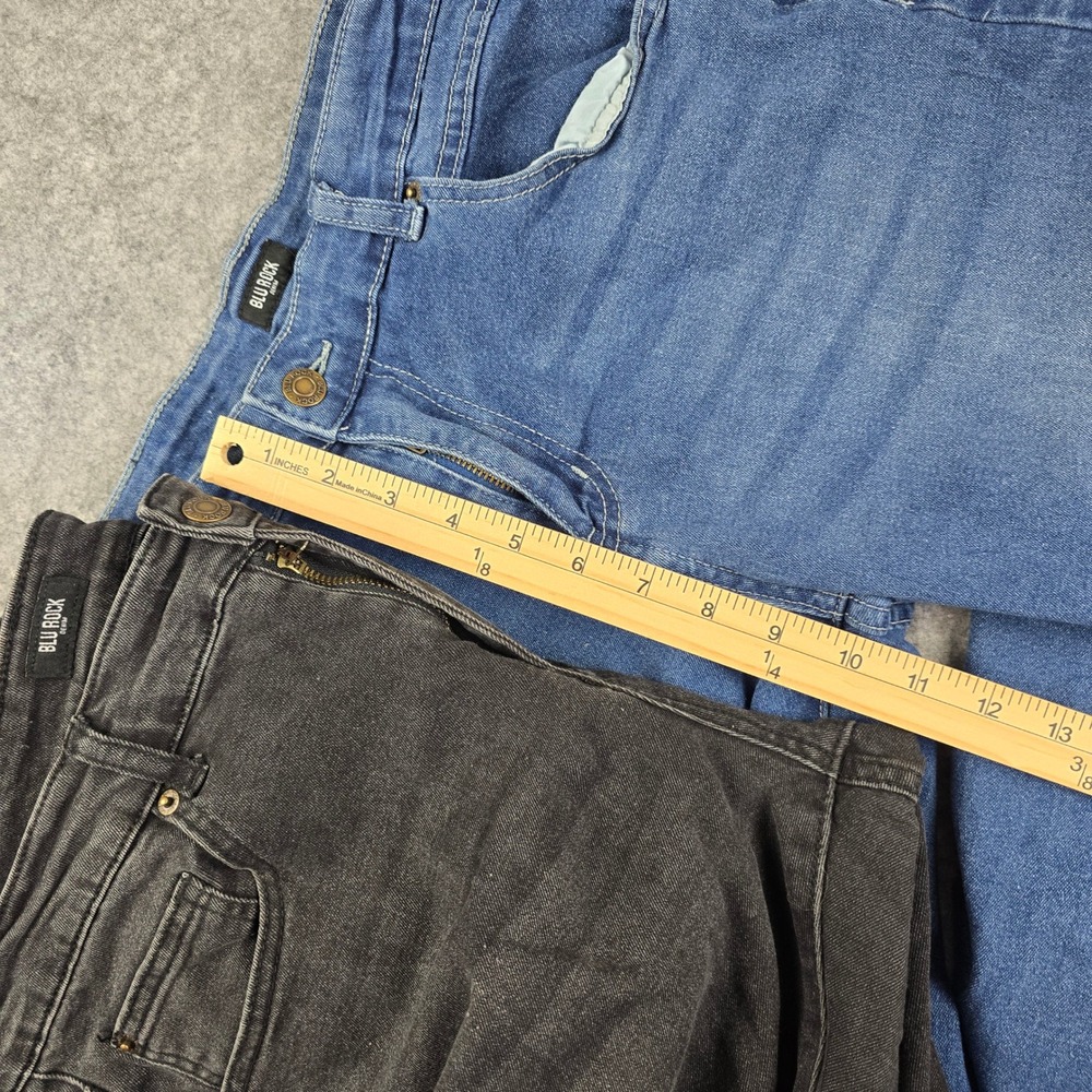 Blu Rock Denim Mens Straight Leg Jeans‎ Bundle 34x31 Black Blue 2 Pairs Stretch - Picture 9 of 11